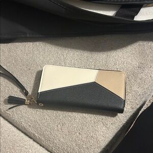 Elegant Black, Cream, and Tan Women's Wallet
